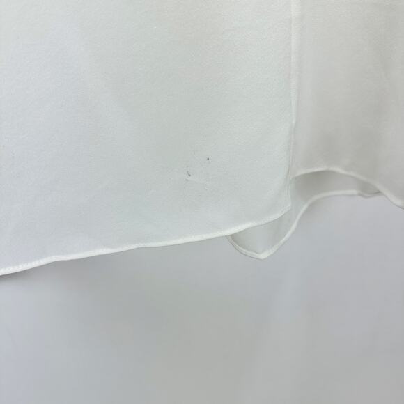 Madewell Shirred Long Sleeve Top Blouse Silk Lightweight Winter White Medium NWT - Picture 15 of 16